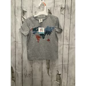 World Map with Its Countries Name Toddler T-Shirt Size 2T Gray
